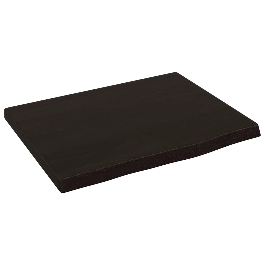 Ripiano Muro Marrone Scuro 40x30x2 cm Massello Rovere Trattato 363746
