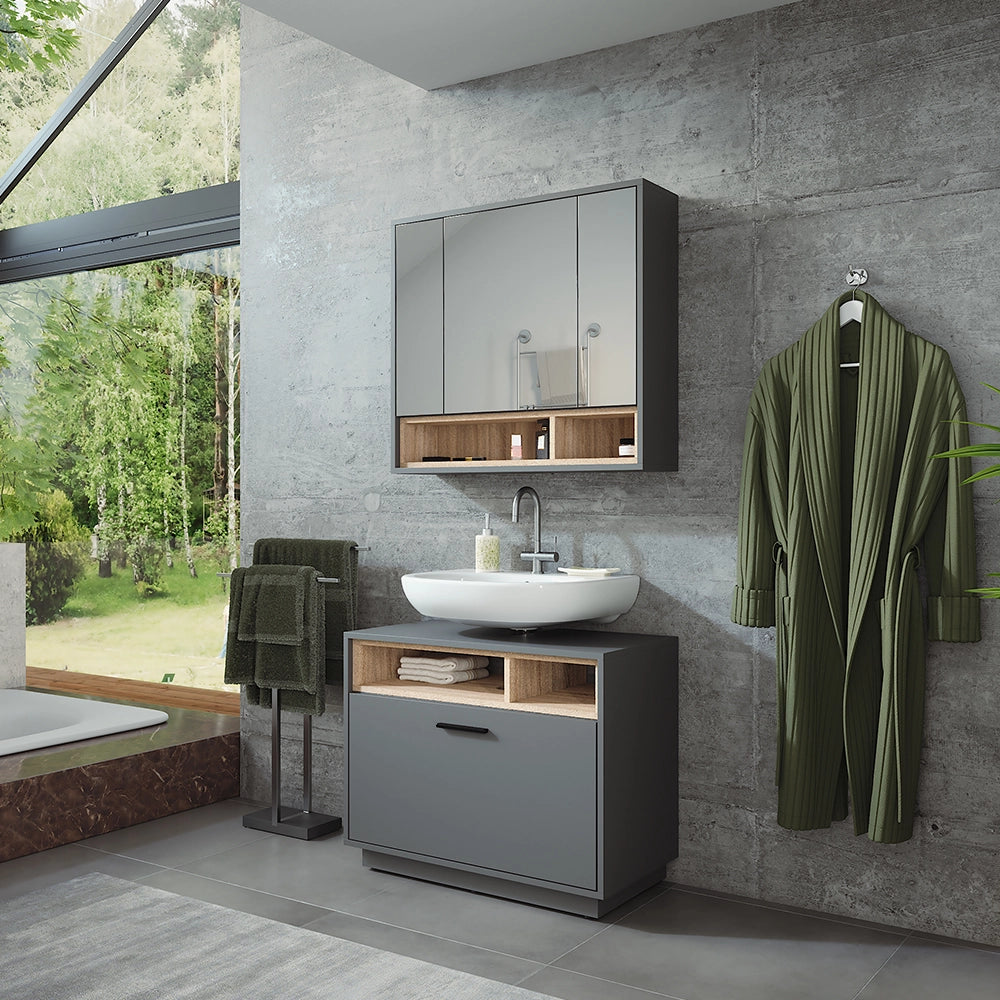 Vicco Set di mobili da bagno Antracite/Sonoma Set 1