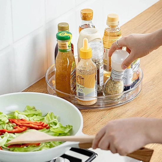 Tavolo rotante, organizzatore, porta frigorifero cucina, 360 gradi, piatto rotante, contenitore erogatore, organizzatore girevole per cucina, sala da pranzo, armadio, comò (23 cm di diametro)
