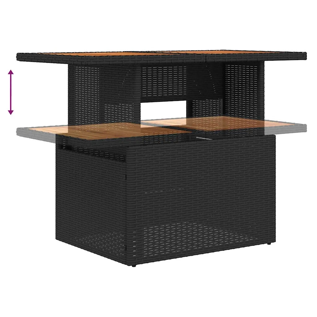 Set Divano da Giardino con cuscino 7 pcs Nero e blu 3349290