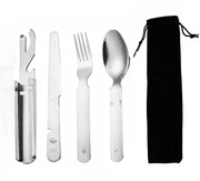 Set di cucina in acciaio inossidabile classico per 4 pezzi per campeggio Set di cucina per esterno