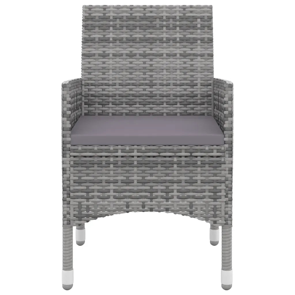 Set da Pranzo per Giardino 3 pz con Cuscini Polyrattan e Vetro 3099739