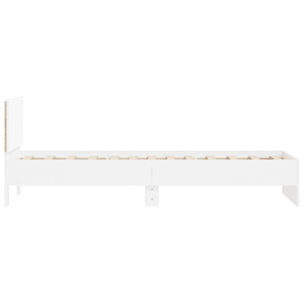 Giroletto con Testiera e LED Bianco 90x200 cm 838806