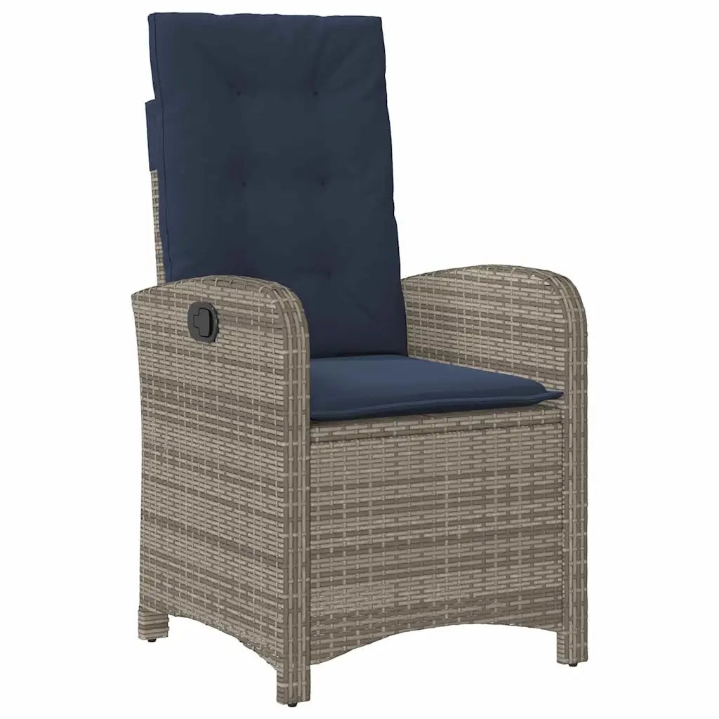 Set da Pranzo per Giardino con cuscino 7 pcs Grigio polyrattan 3380356
