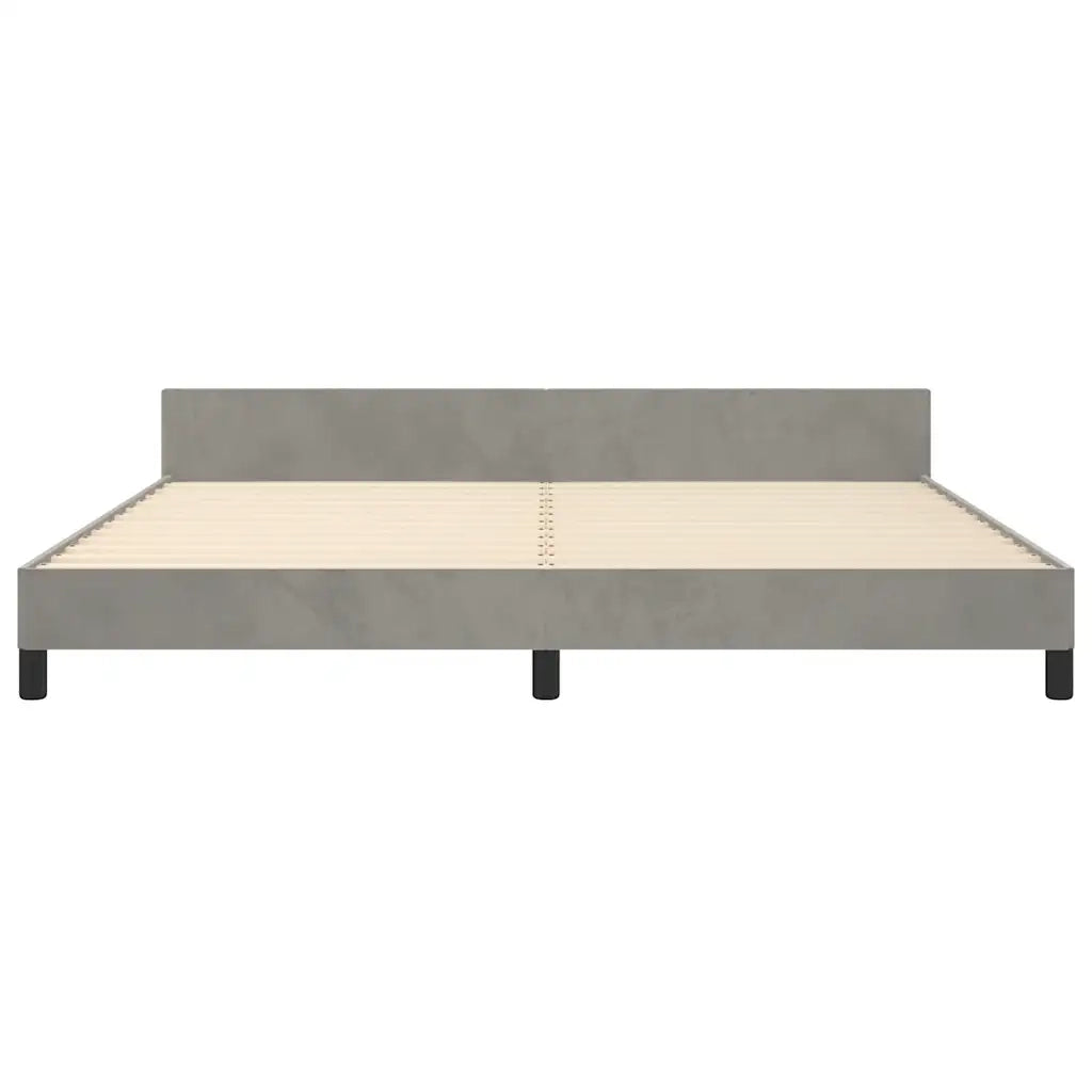 Giroletto senza Materasso Grigio Chiaro 200x200 cm Velluto 347591