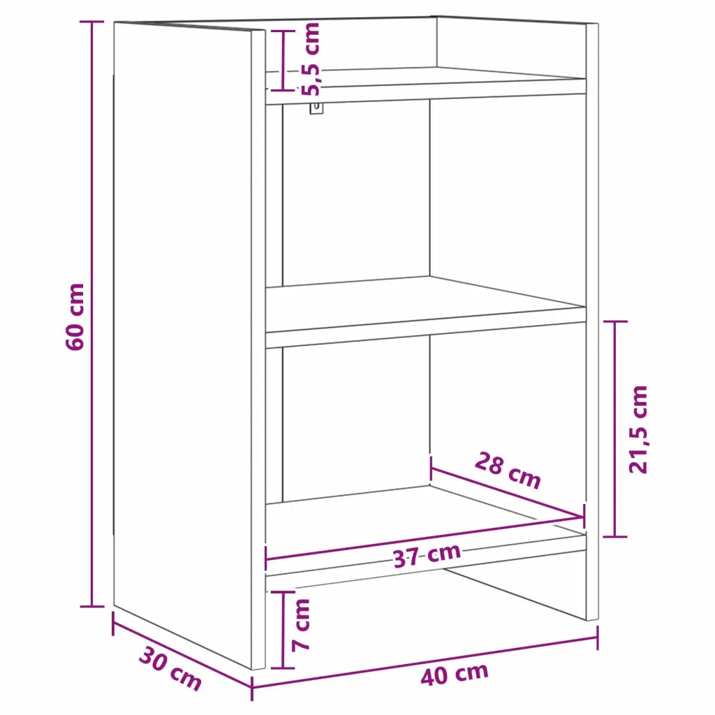 Comodini Sonoma grigio 40 x 30 x 60 cm Legno ingegnerizzato 8011005
