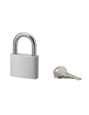 Lucchetto con chiave, esterno, alluminio, 50 mm, arco in acciaio nichelato, 2 chiavi – Serrurerie de Picardie