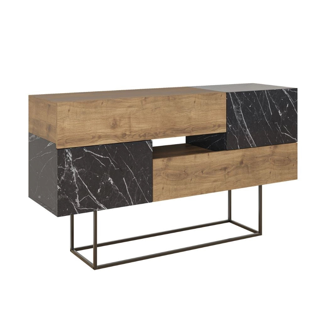 (2C) Madia Eros noce effetto marmo nero 82x145x40 cm
