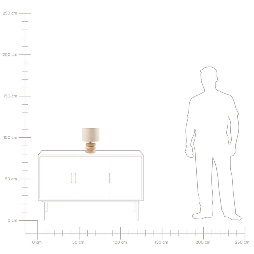 Lampada da tavolo a stelo con paralume in tessuto e base in in metallo marrone chiaro Design moderno Soggiorno