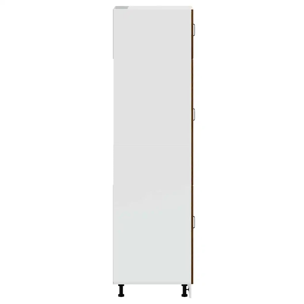 Armadio da Cucina-Credenza da Cucina Lucca Rovere Marrone in Legno Multistrato