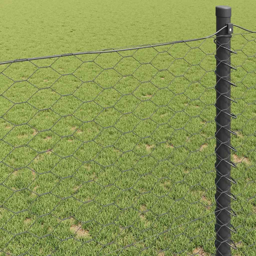 Recinzione Esagonale Grigio 0,6 x 50 m PVC 42005563