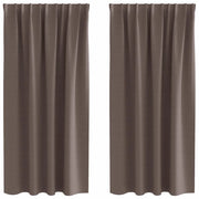 Tende Oscuranti | Tende Blackout con Anelli 2 pz Marrone Scuro 175 x 140 cm