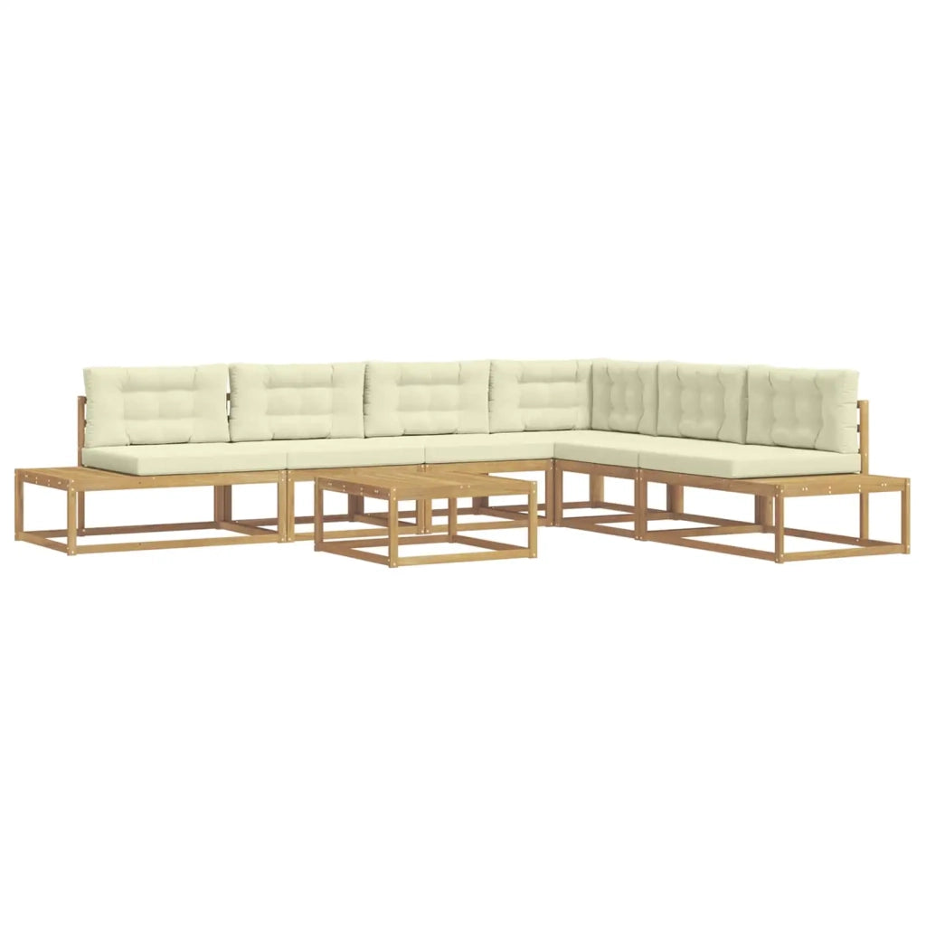 7 pz Set di divani da esterno Poliestere Bianco 3387014