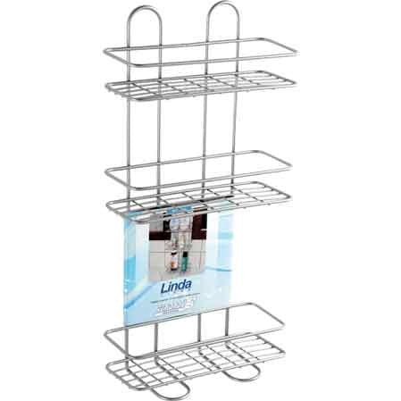 MENSOLA DOCCIA RETTANGOLARE 3 RIPIANI 26x11x53h cm