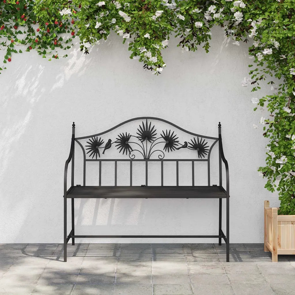 Panchina da giardino Nero 104 x 52,5 x 89 cm Acciaio 42008115