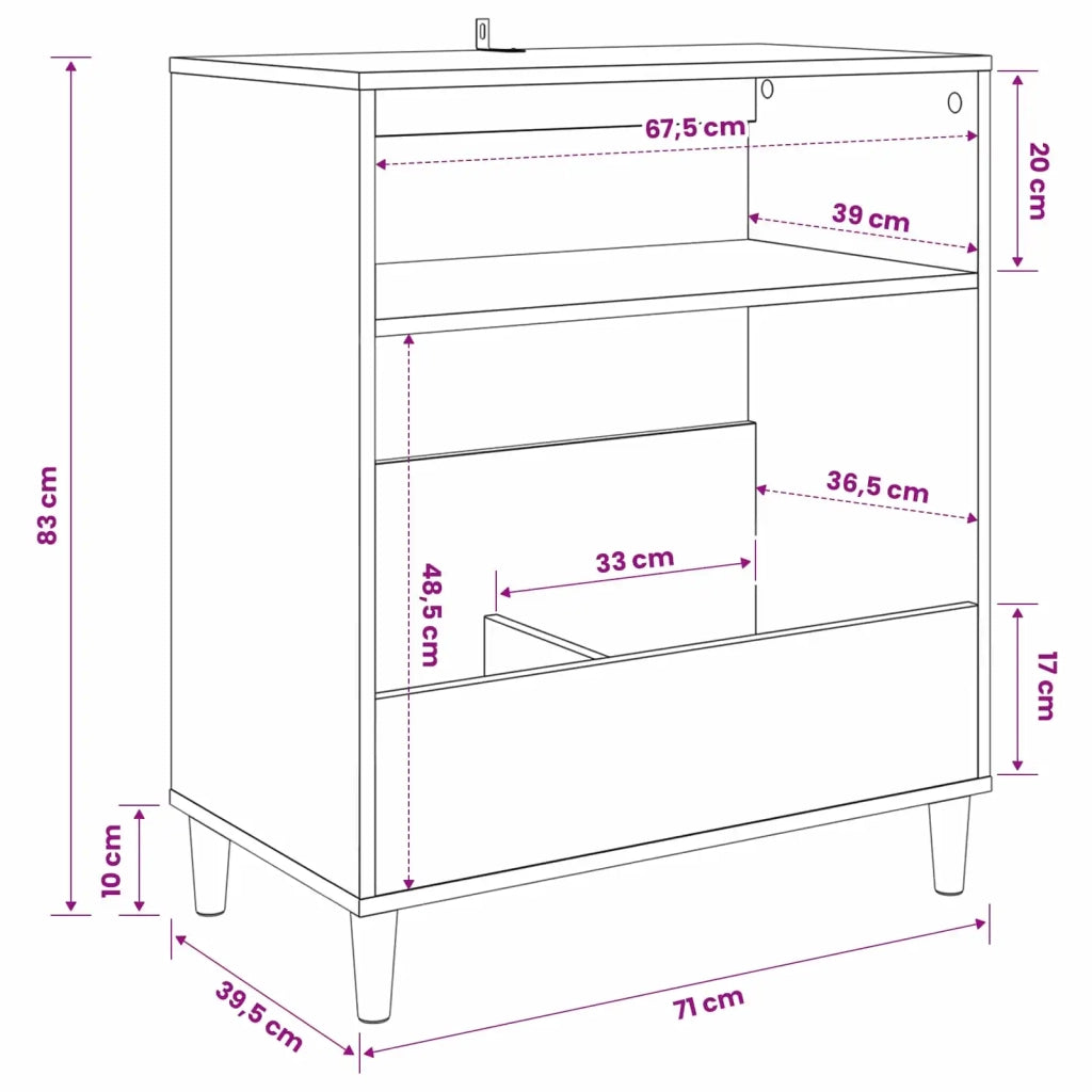 Supporto per giradischi Legno di quercia 71 x 39,5 x 83 cm 8012896