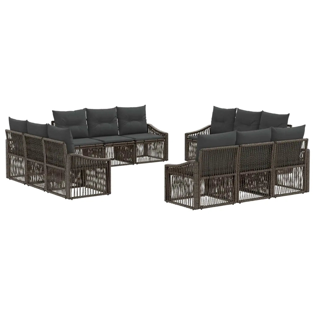 Set Divano da Giardino 12 pz Grigio polyrattan 3435956