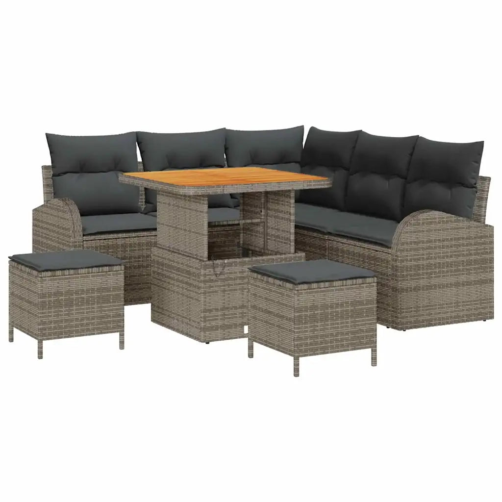 Set Divano da Giardino con cuscino 8 pcs Grigio 3364343
