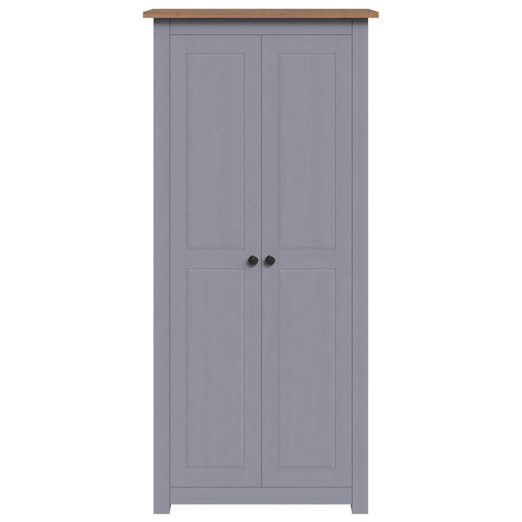 Armadio Grigio 80x50x171,5 cm Legno Massello Pino Panama Range