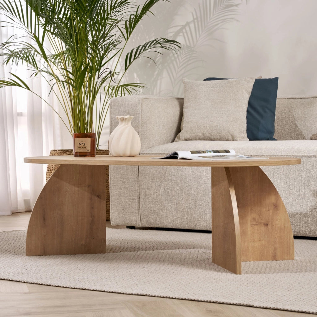 Tavolino in legno "Melina" 120 x 60 x 40 cm - Rovere zaffiro