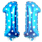 Trade Shop - Palloncino Numero 1 Azzurro Stelle Bianche 35cm Elio Decorazione Party Festa -