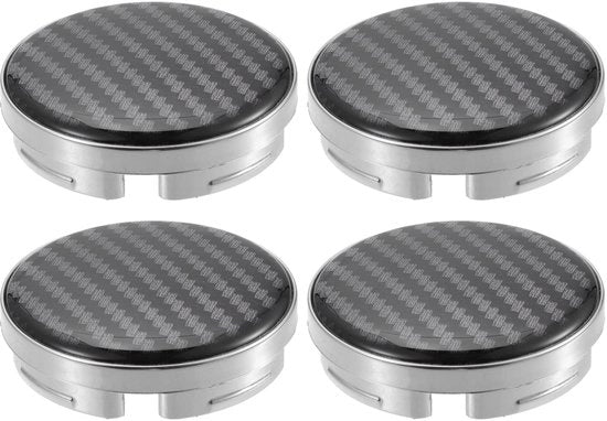 Kit di coperture di pedane per ruote 58mm - 4 pezzi - Plastica - Nero Fibra di carbonio - Facile da installare - Copertura pedana anteriore/posteriore per ruote