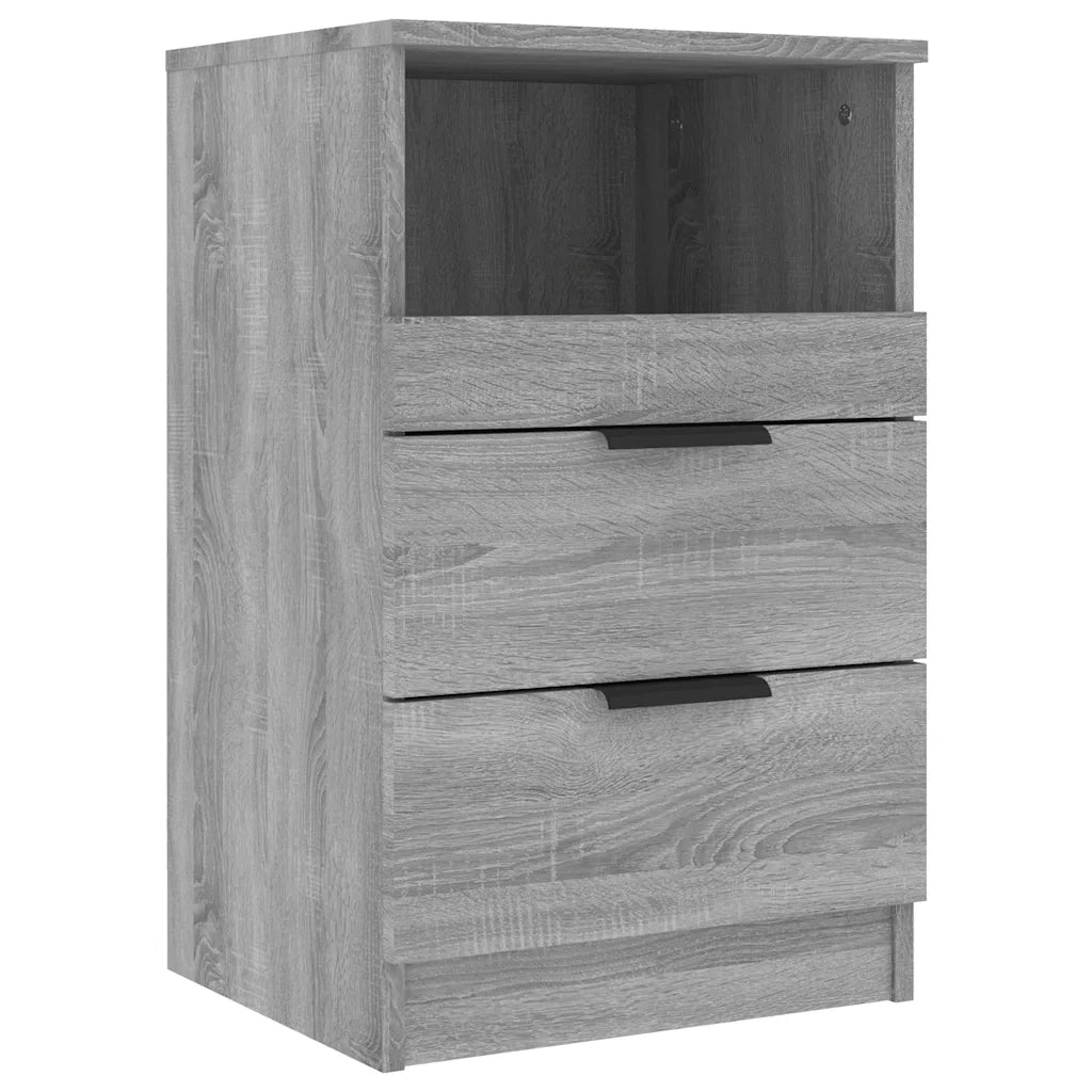 Comodini 2 pz-Set di 2 Tavolino da notte Grigio Sonoma in Legno Multistrato 721354