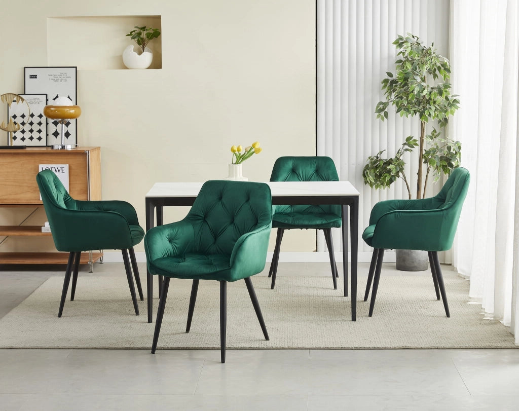 Sedia VALORA LUKK - Elegante velluto verde scuro per soggiorno x 2