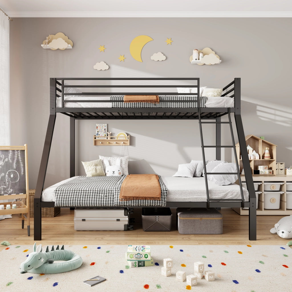 letto a castello metallo nero 146 x 204.5 cm