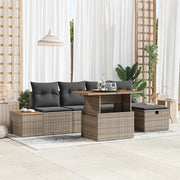 Set Divano da Giardino 6 pcs Grigio polyrattan