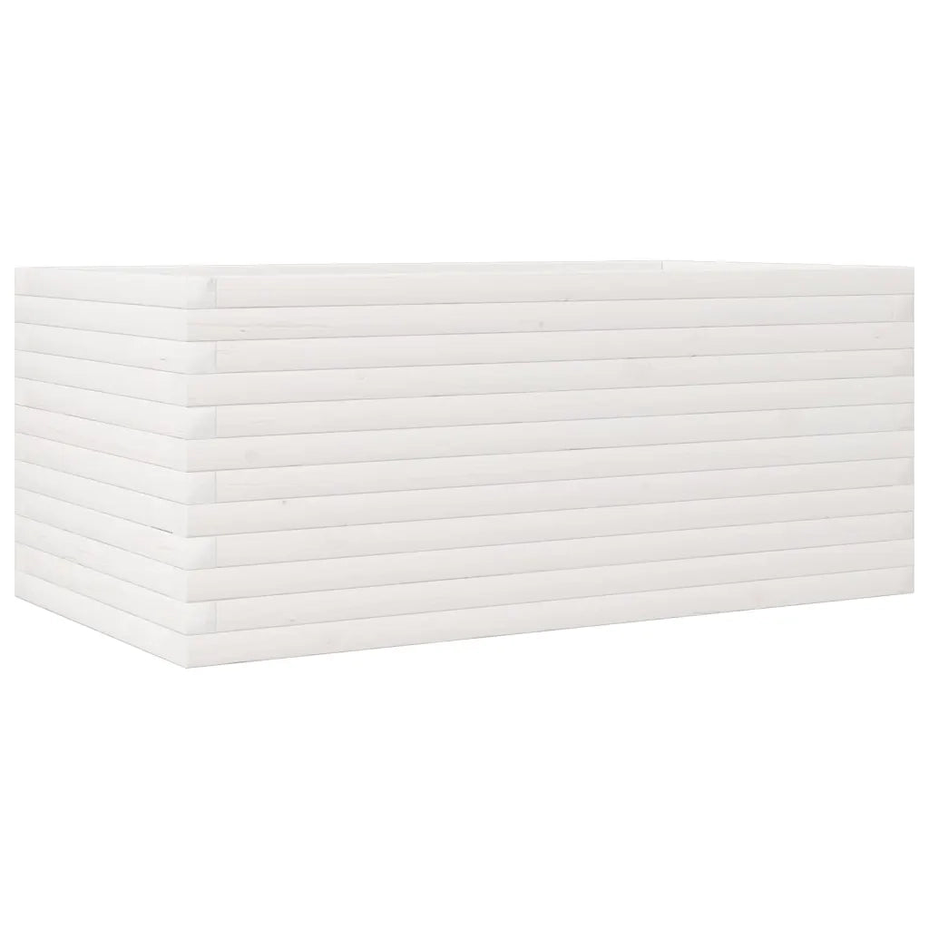 Fioriera | Cassetta per fiori | Vaso da Giardino Bianca 110x60x46 cm Legno Massello di Pino