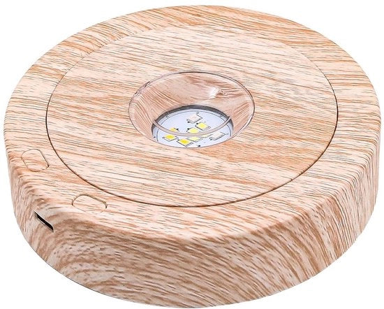Base di Illuminazione Girevole - Standar di Visualizzazione - LED con 8 Modi di Illuminazione - Materiale in Plastica - Adatto per Boccioli di Cristallo - Peso 140 g - Standar di Visualizzazione