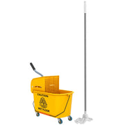 Secchio Lavapavimenti Professionale 20L con Mocio e Strizzatore ¨C Minimal ¨C Giallo 45x26.5x70 cm