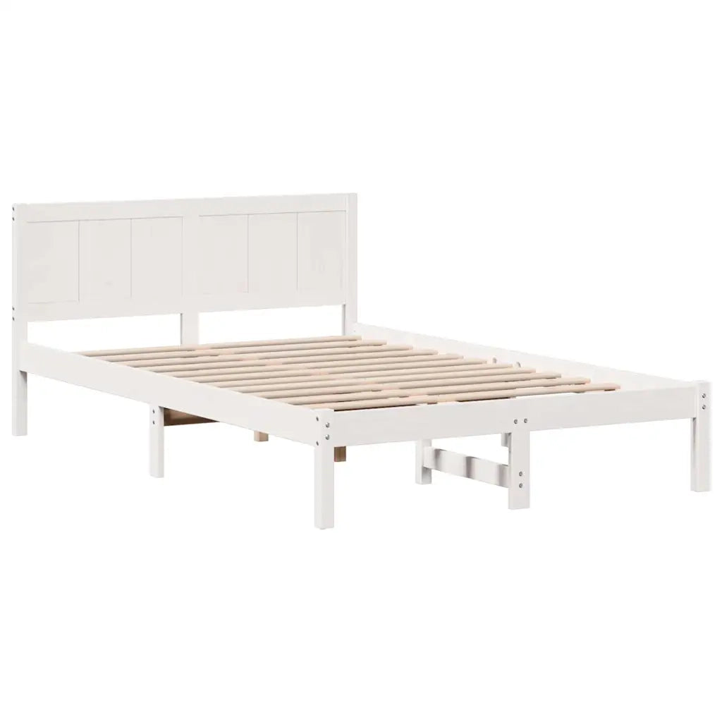Struttura del letto Bianco 135 x 190 cm Legno massello di pino