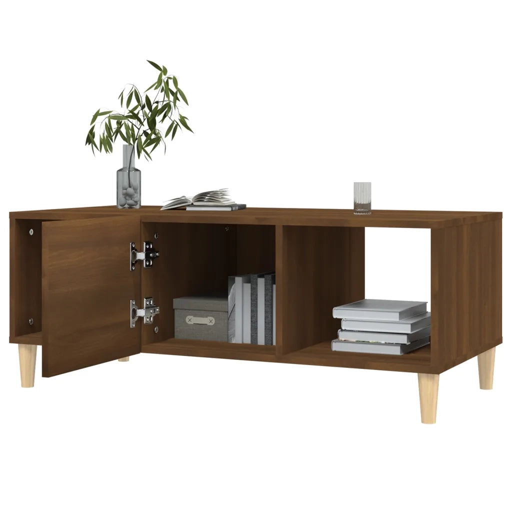 Tavolino Salotto-Tavolino da soggiorno-Tavolo Rovere Marrone 102x50x40 cm Legno Multistrato 736623