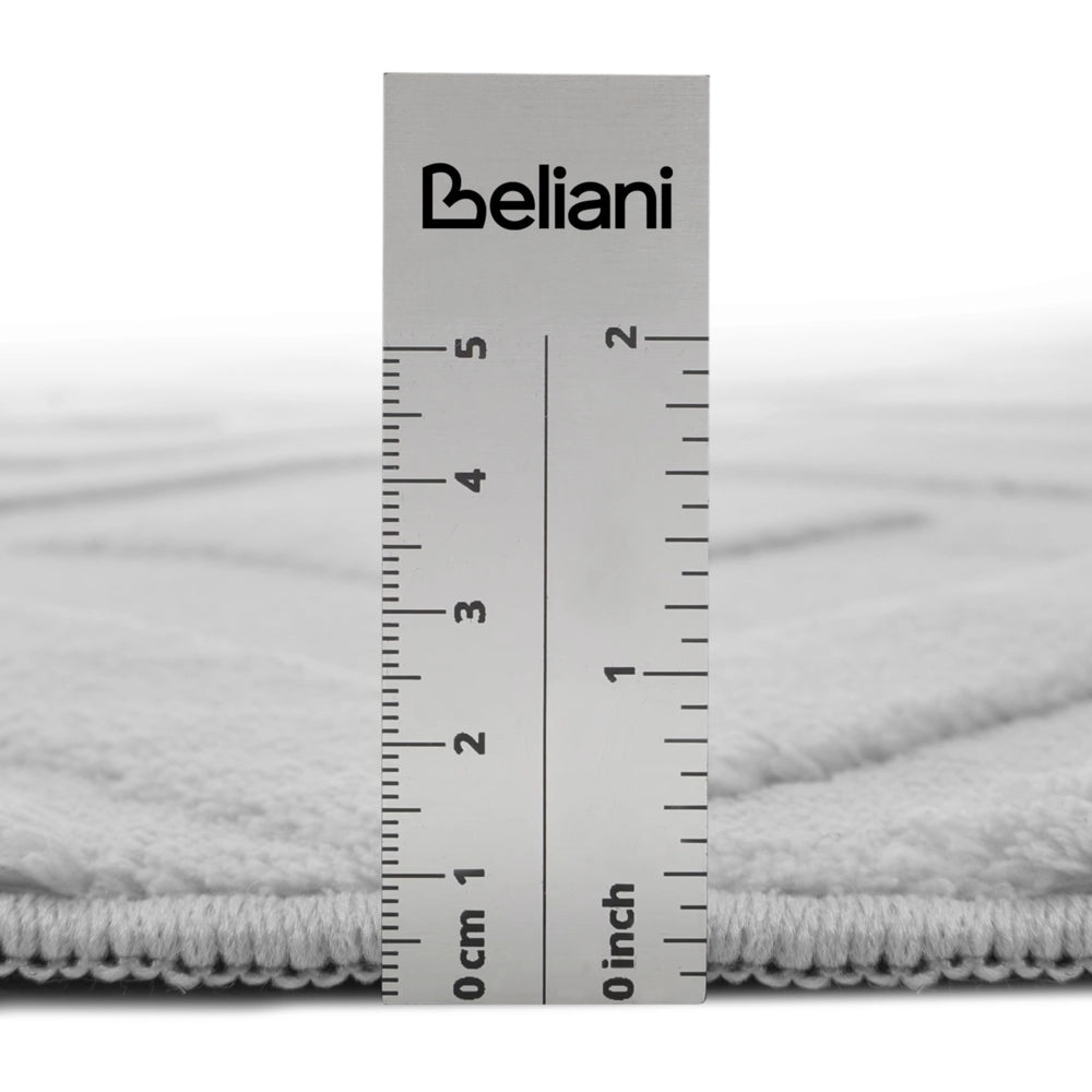 Tappeto Grigio Jacquard 160 x 160 cm a Pelo Corto Rettangolare per Soggiorno in Poliestere Moderno