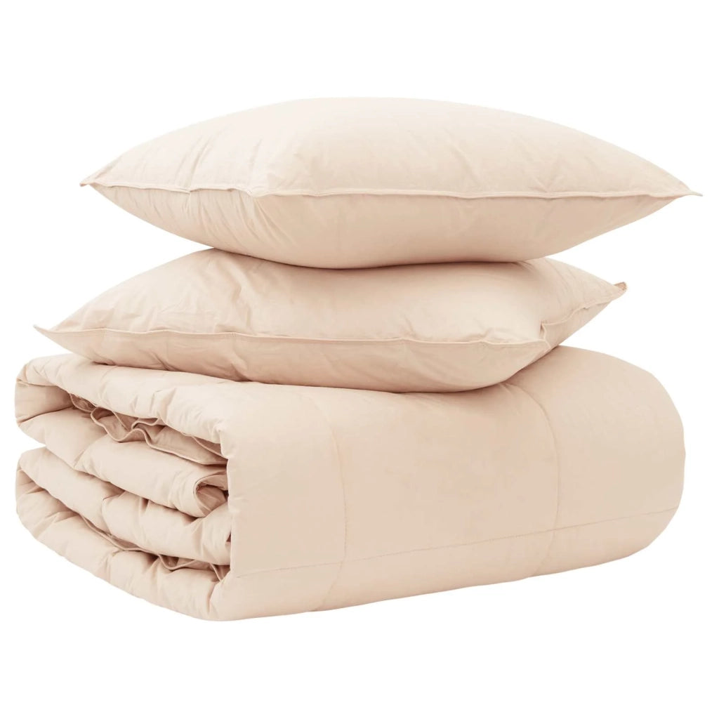 Set di Piumoni 2 pz 155 x 220 cm Tutte le stagioni Beige 3431666