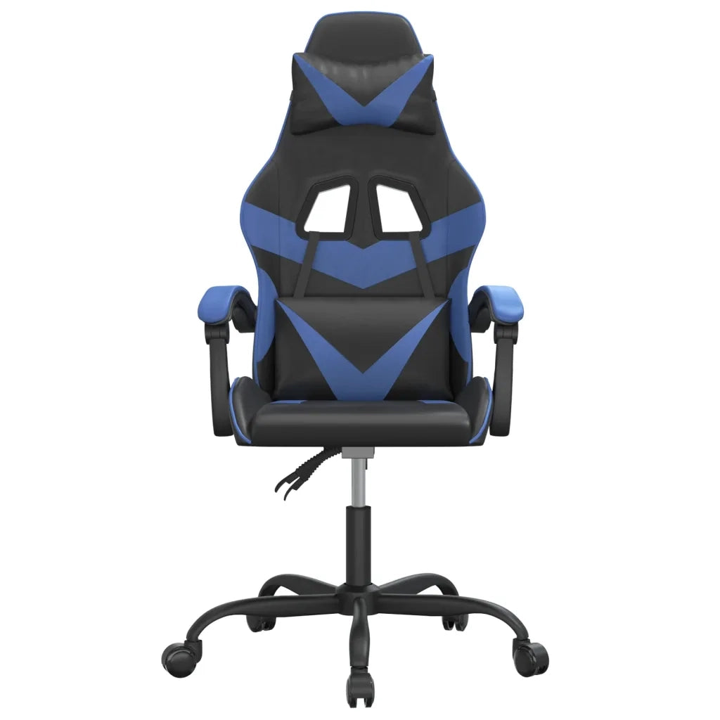 Sedia da Gaming Girevole Nero e Blu in Similpelle 349543
