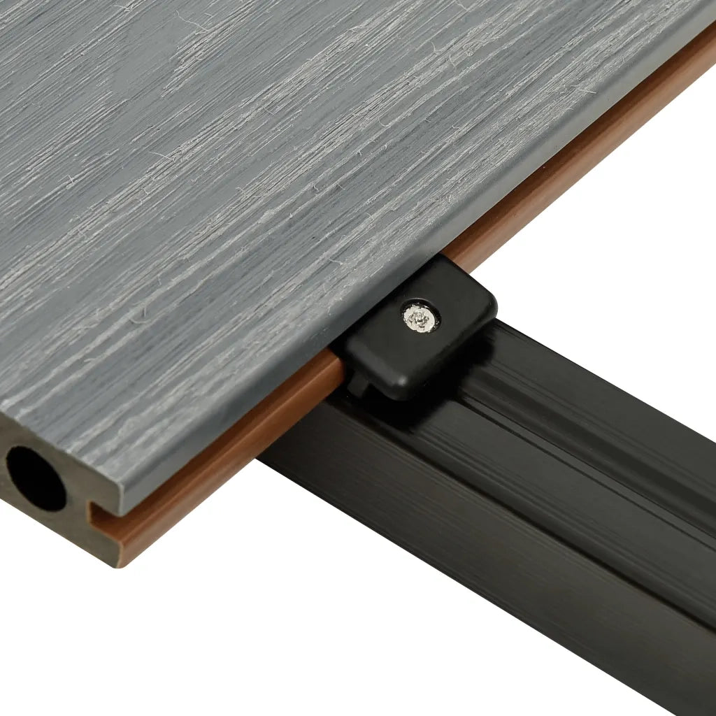 Listoni Decking WPC con Accessori Marroni e Grigi 40 m² 2,2 m 3070469