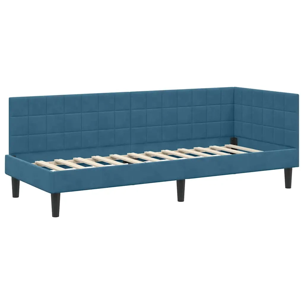 Struttura Letto Angolare con Materasso 2 pcs Blu Velluto 3393957