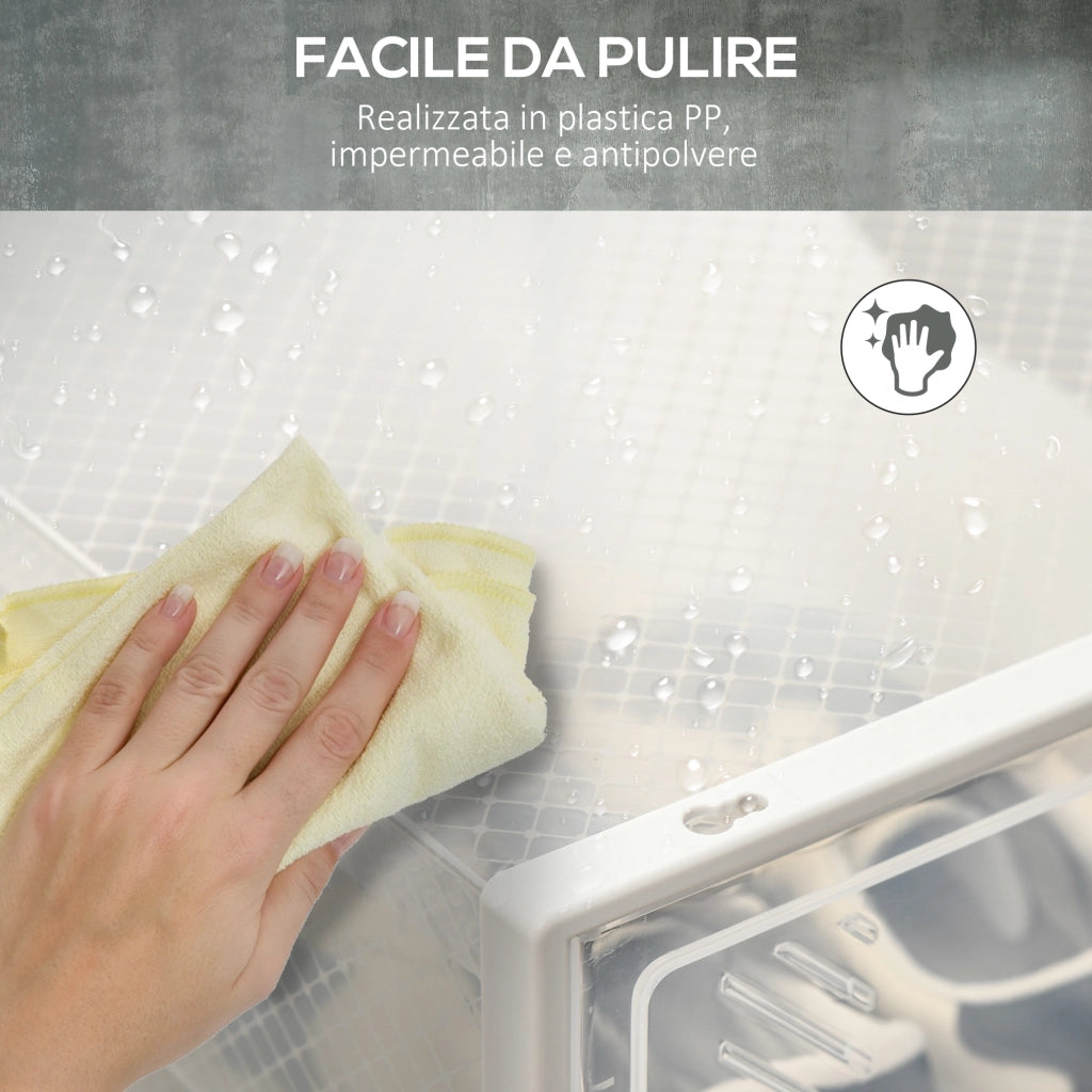 Mobile Scarpiera Rettangolare in Plastica PP. 18 Box 25x35x19 cm per Scarpe max 43 EU. Vestiti e Libri
