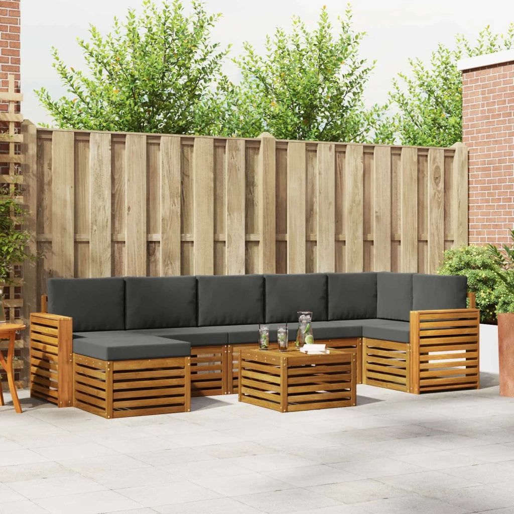 Set divano sezionale con cuscino 8 pcs Naturale e Antracite 3375217