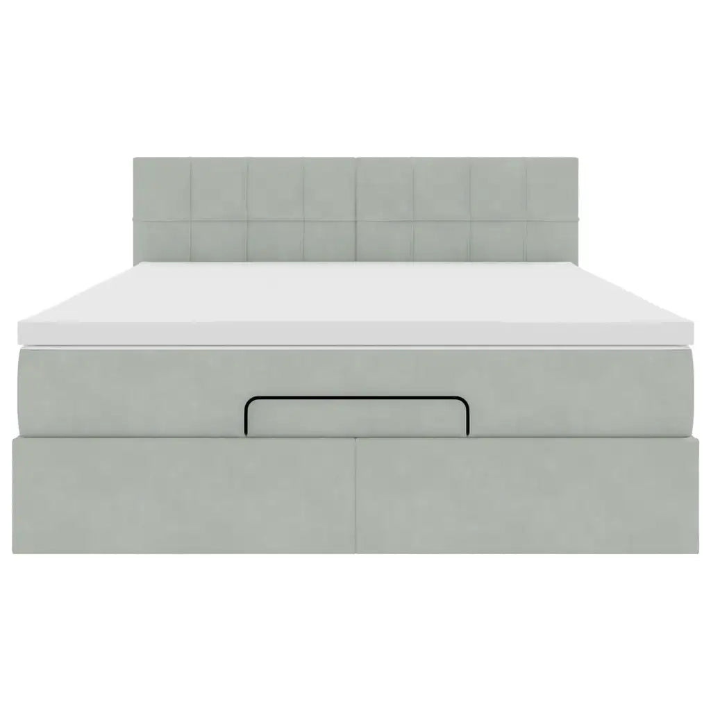 Struttura Letto Pouf con Materasso 140x190 cm Velluto 3312620