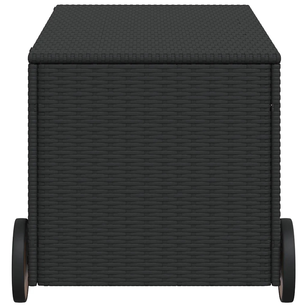 Contenitore da Giardino con Ruote Nero 190L in Polyrattan CFW9917577