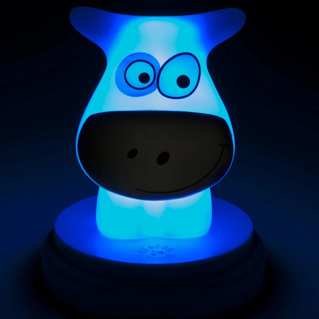 NAUGHTY COW Luce notturna a LED per mucche dal design simpatico Blu Alecto