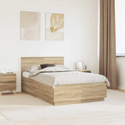 Struttura del letto con testiera Rovere Sonoma 120 x 190 cm 3408091