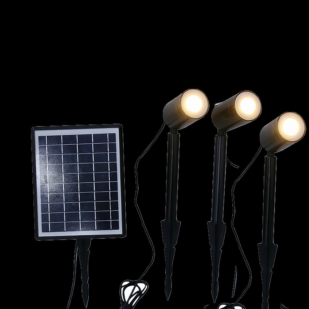 TECHNO Kit 3 Faretti Solari Led 600 Lm Con Picchetto e Pannello Incluso