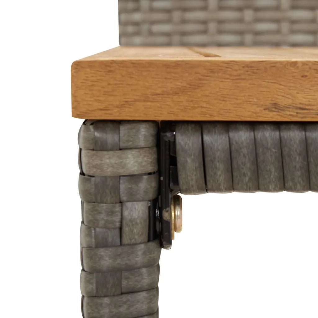 Set Bar Giardino 9pz Grigio Polyrattan e Legno Massello Acacia 3187681