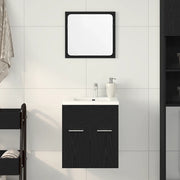 Set Mobili da Bagno 2 pz Rovere Nero in Legno Multistrato 862038