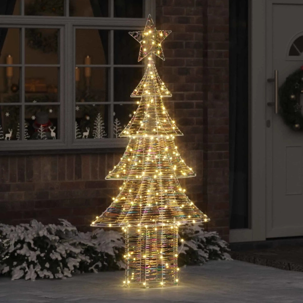 Albero di Natale | Decorazioni natalizie con 240 LED Bianco caldo 181 cm PET